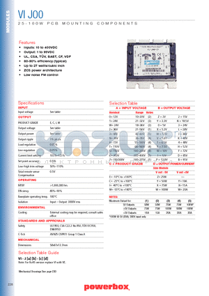 VI-J0-CZ datasheet - 25 - 100W PCB MOUNTING COMONENTS