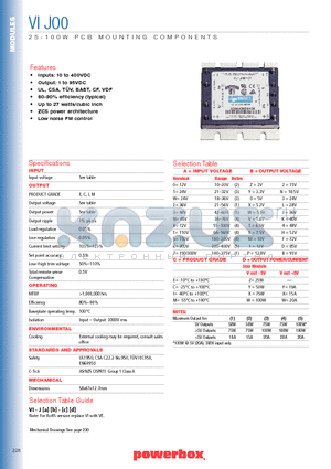 VI-J0-EX datasheet - 25 - 100W PCB MOUNTING COMONENTS