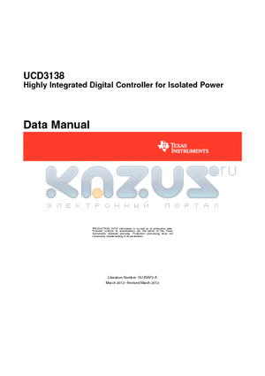 UCD3138RGCR datasheet - Highly Integrated Digital Controller for Isolated Power