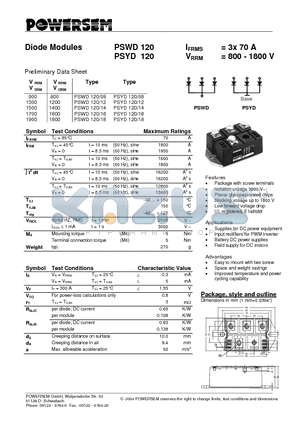 PSWD120 datasheet - Diode Modules