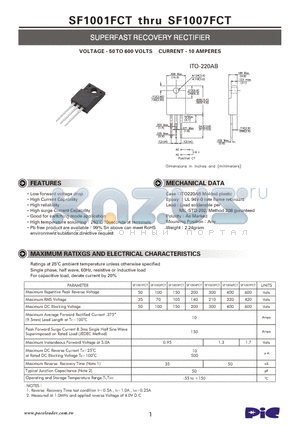 SF1002FCT datasheet - SUPERFAST RECOVERY RECTIFIER