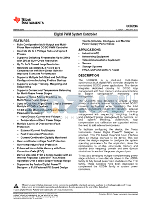 UCD9246RGCT datasheet - Digital PWM System Controller