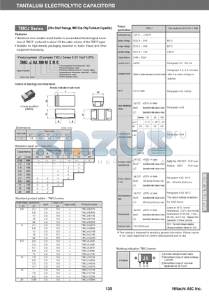 TMCJ datasheet - TANTALUM ELECTROLYTIC CAPACITORS