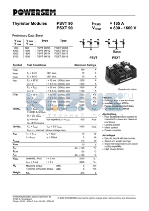 PSXT90 datasheet - Thyristor Modules