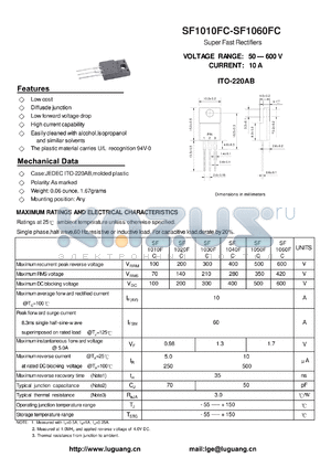 SF1010FC datasheet - Super Fast Rectifiers