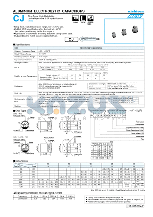 UCJ1V101MCL datasheet - ALUMINUM ELECTROLYTIC CAPACITORS