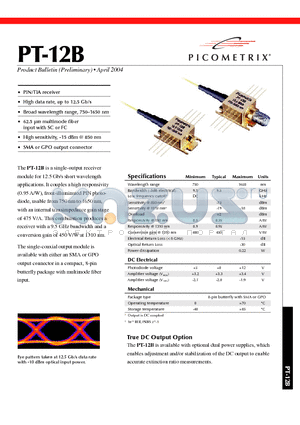PT-12BSC datasheet - A single-output receiver module