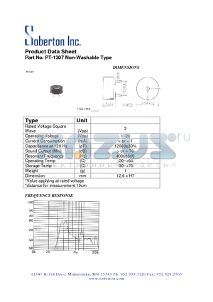 PT-1307 datasheet - Non-Washable Type