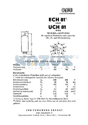 UCH81 datasheet - TRIODE-HEPTODE