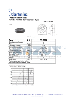 PT-3008 datasheet - Non-Washable Type