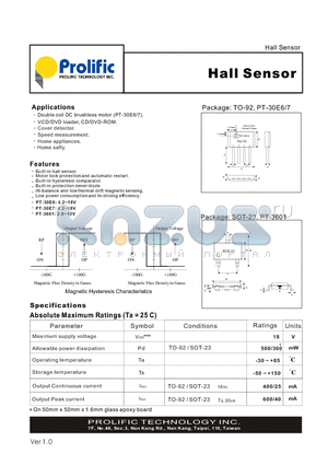PT-30E7 datasheet - Hall Sensor