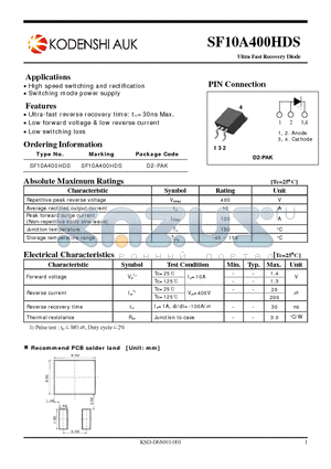 SF10A400HDS datasheet - Switching mode power supply