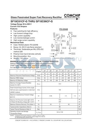 SF10C03CF-G datasheet - Glass Passivated Super Fast Recovery Rectifier