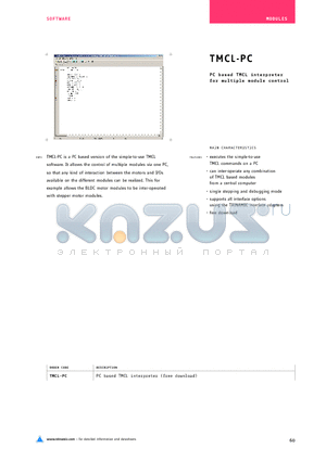 TMCL-PC datasheet - PC based TMCL interpreter for multiple module control