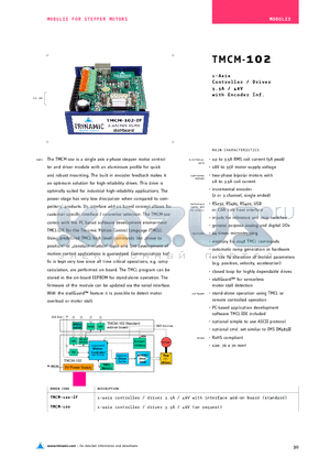 TMCM-102-IF datasheet - 1-Axis Controller/Driver 3.5A/48V with Encoder Inf