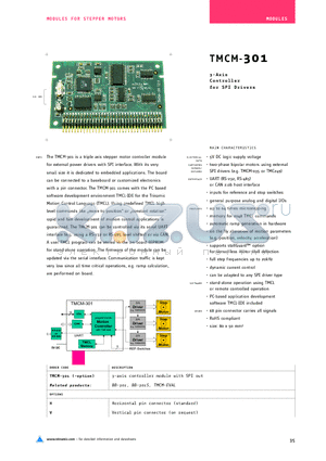 TMCM-301 datasheet - 3-Axis Controller for SPI Drivers