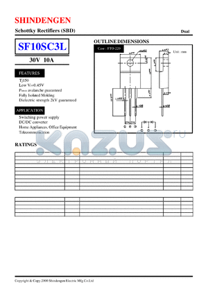 SF10SC3L datasheet - Schottky Rectifiers (SBD) (30V 10A)