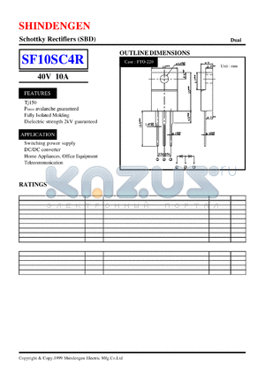 SF10SC4R datasheet - Schottky Rectifiers (SBD) (40V 10A)