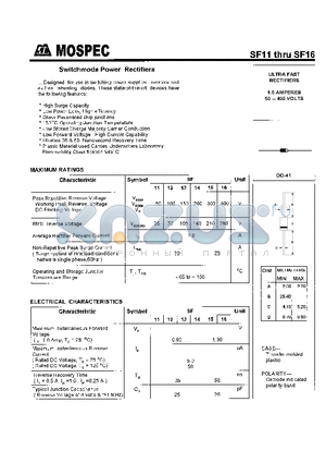 SF11 datasheet - POWER RECTIFIERS(1.0A,50-400V)