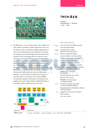 TMCM-610 datasheet - 6-Axis Controller/Driver 1.1A/34V