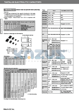 TMCMA0G336 datasheet - TANTALUM ELECTROLYTIC CAPACITORS