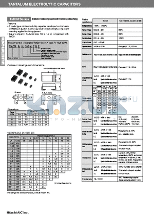 TMCMA1V105 datasheet - TANTALUM ELECTROLYTIC CAPACITORS