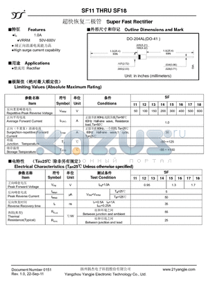 SF11 datasheet - Super Fast Rectifier