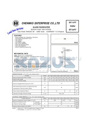 SF11PT datasheet - SUPER FAST RECTIFIER