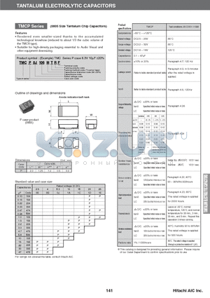 TMCP0G336 datasheet - TANTALUM ELECTROLYTIC CAPACITORS