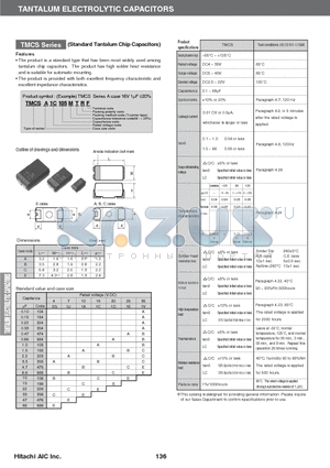 TMCSA0G335 datasheet - TANTALUM ELECTROLYTIC CAPACITORS