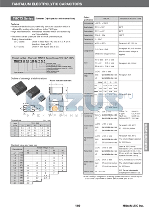 TMCTX datasheet - TANTALUM ELECTROLYTIC CAPACITORS