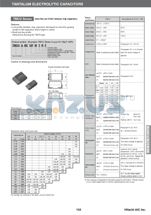 TMCUA0E226 datasheet - TANTALUM ELECTROLYTIC CAPACITORS