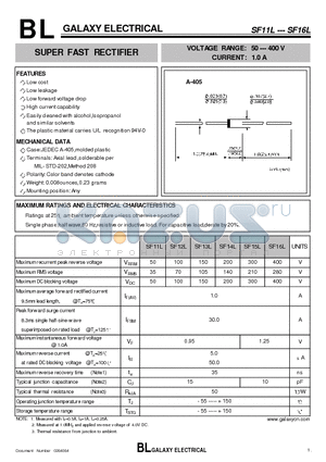 SF14L datasheet - SUPER FAST RECTIFIER