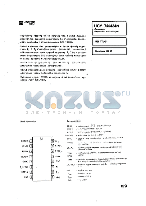 UCY74S424N datasheet - GENERATOR IMPULSOW ZEGAROWYCH