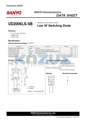 UD2006LS-SB datasheet - Low VF Switching Diode