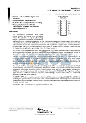 SN74F163A datasheet - SYNCHRONOUS 4-BIT BINARY COUNTER