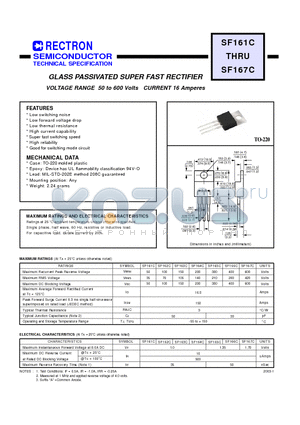 SF161C_03 datasheet - GLASS PASSIVATED SUPER FAST RECTIFIER