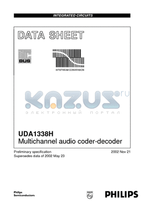 UDA1338H datasheet - Multichannel audio coder-decoder