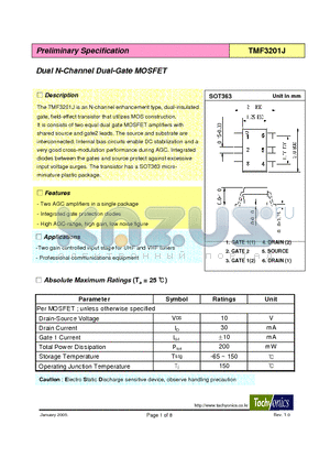 TMF3201J datasheet - Dual N-Channel Dual-Gate MOSFET