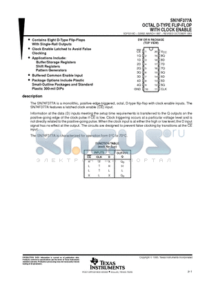 SN74F377A datasheet - OCTAL D-TYPE FLIP-FLOP WITH CLOCK ENABLE