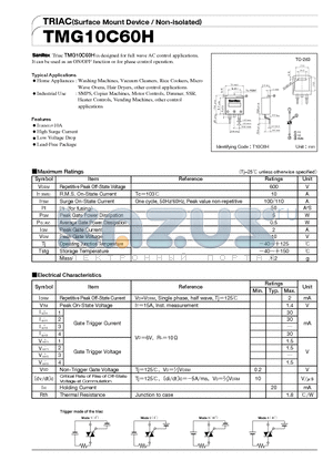 TMG10C60H datasheet - TRIAC(Surface Mount Device/Non-isolated)