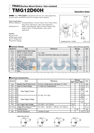 TMG12D60H datasheet - TRIAC(Surface Mount Device/Non-isolated)