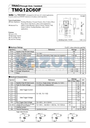 TMG12C60F datasheet - TRIAC(Through Hole/Isolated)