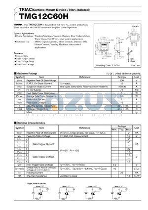 TMG12C60H datasheet - TRIAC(Surface Mount Device/Non-isolated)