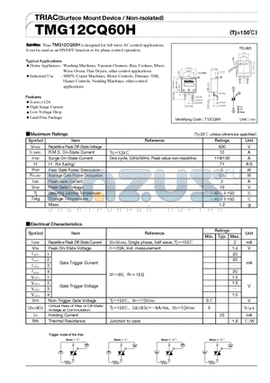 TMG12CQ60H datasheet - TRIAC(Surface Mount Device/Non-isolated)