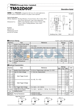 TMG2D60F datasheet - TRIAC(Through Hole/Isolated)