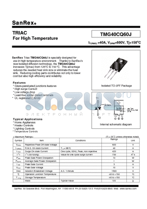 TMG40CQ60J datasheet - use in high temperature environment