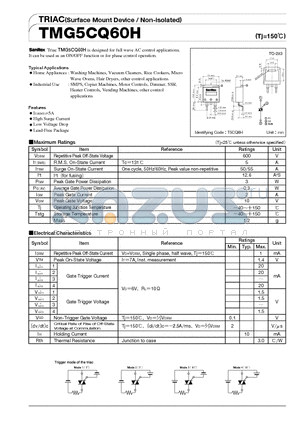 TMG5CQ60H datasheet - TRIAC(Surface Mount Device/Non-isolated)