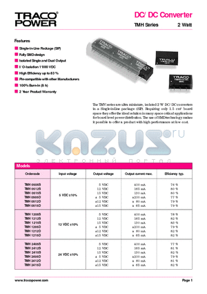 TMH0505D datasheet - DC/DC Converter