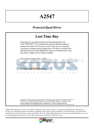 UDN2547EB datasheet - Protected Quad Driver